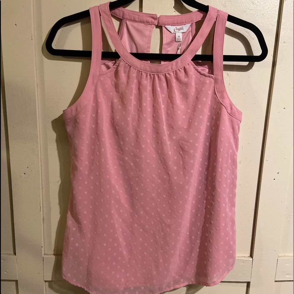 Candies pink heart strappy tank size XS NWT
